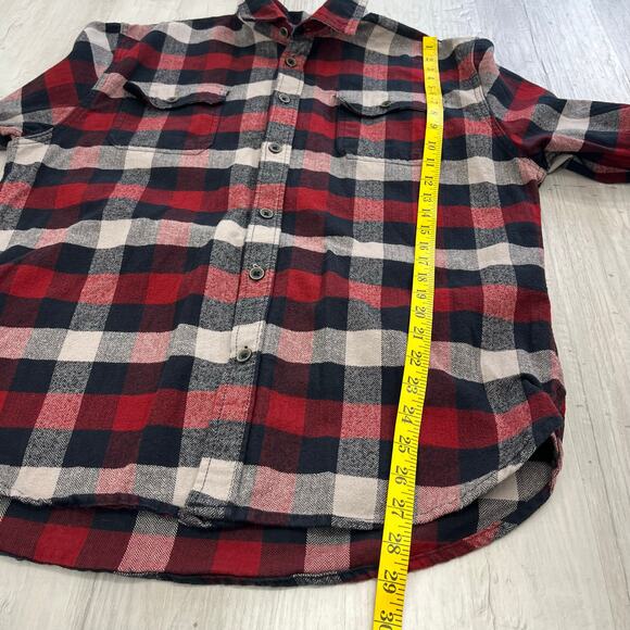 Jachs Red Long Sleeve Plaid Warm Cotton Holiday Button Down Flannel Shirt Large - Picture 8 of 8
